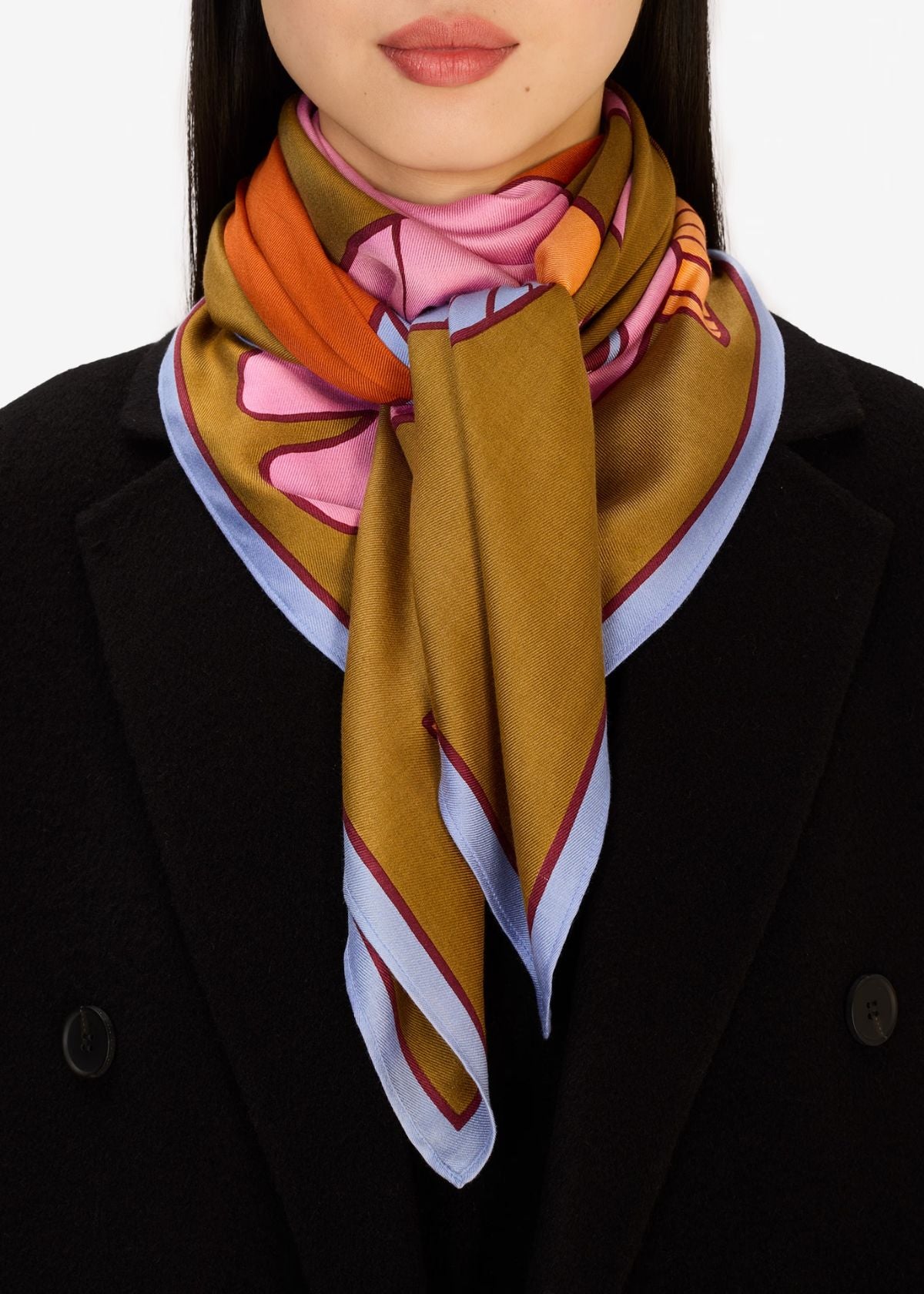 INOUI EDITIONS Cavale 100 Square Scarf - Khaki