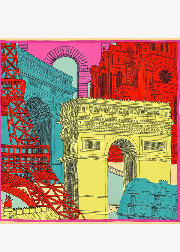 INOUI EDITIONS Paris Small Square Scarf - Multicolor