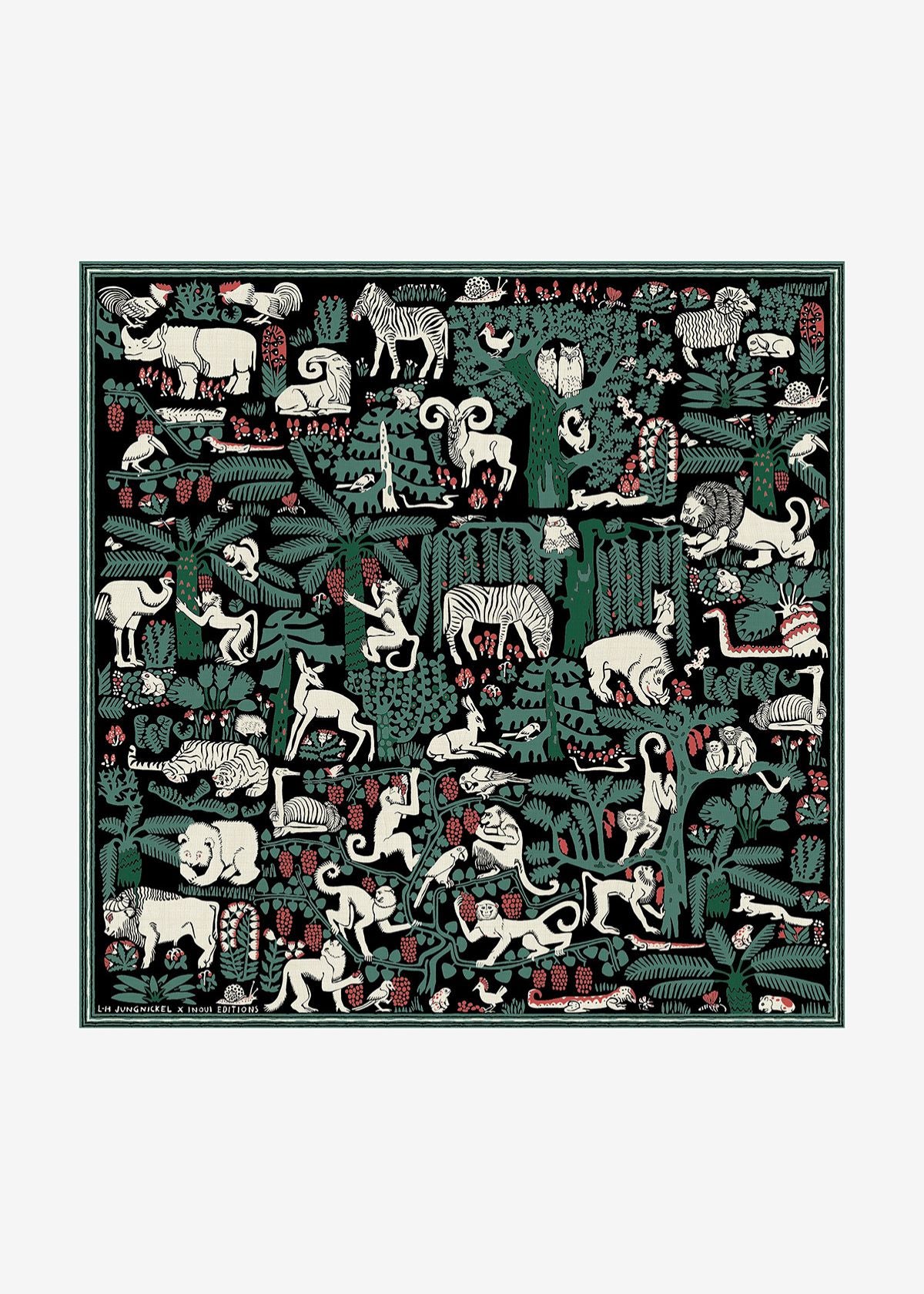 INOUI EDITIONS Ludwig 45 Square Scarf - Green