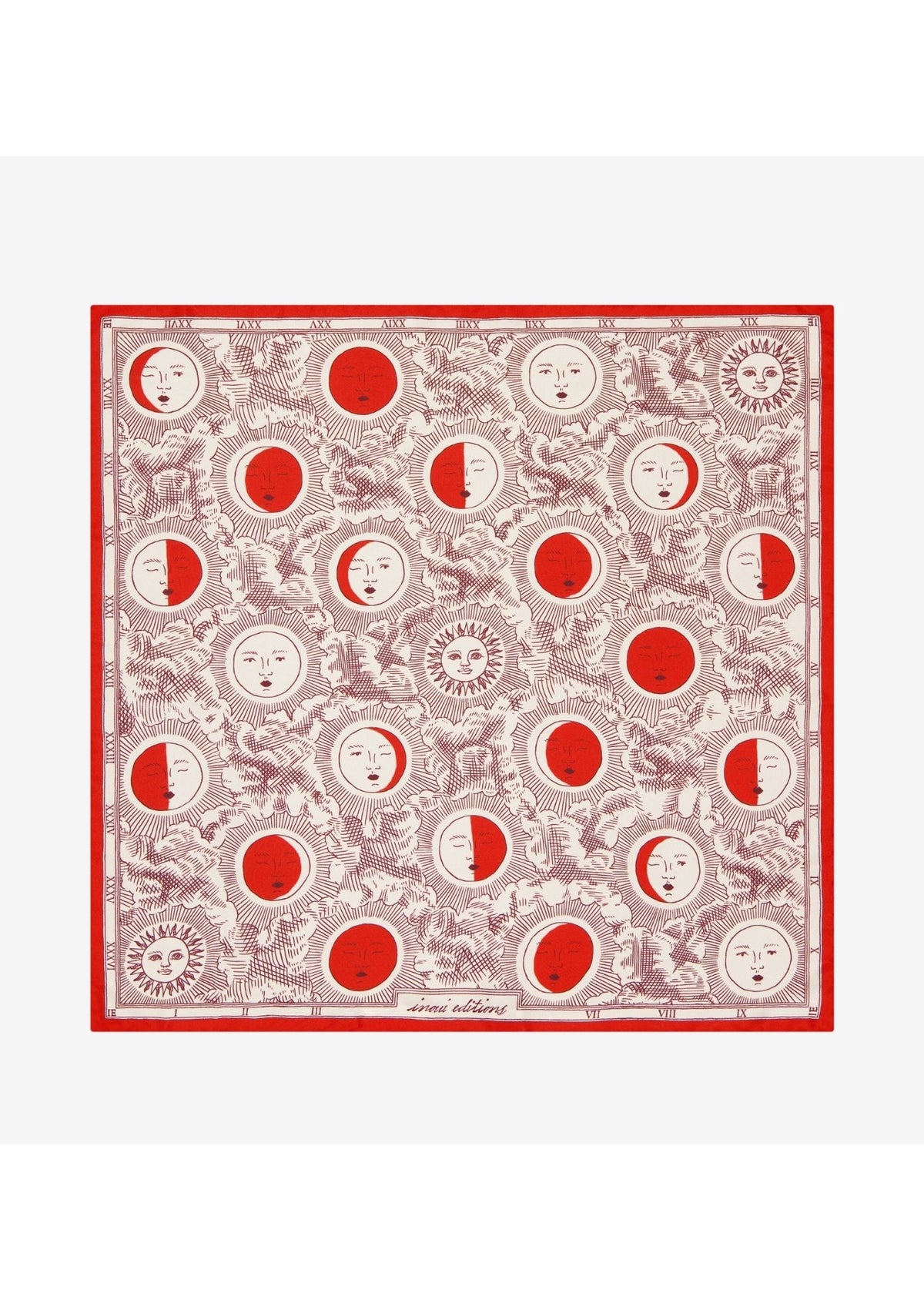 INOUI EDITIONS Eclipse 45 Square Scarf - Red