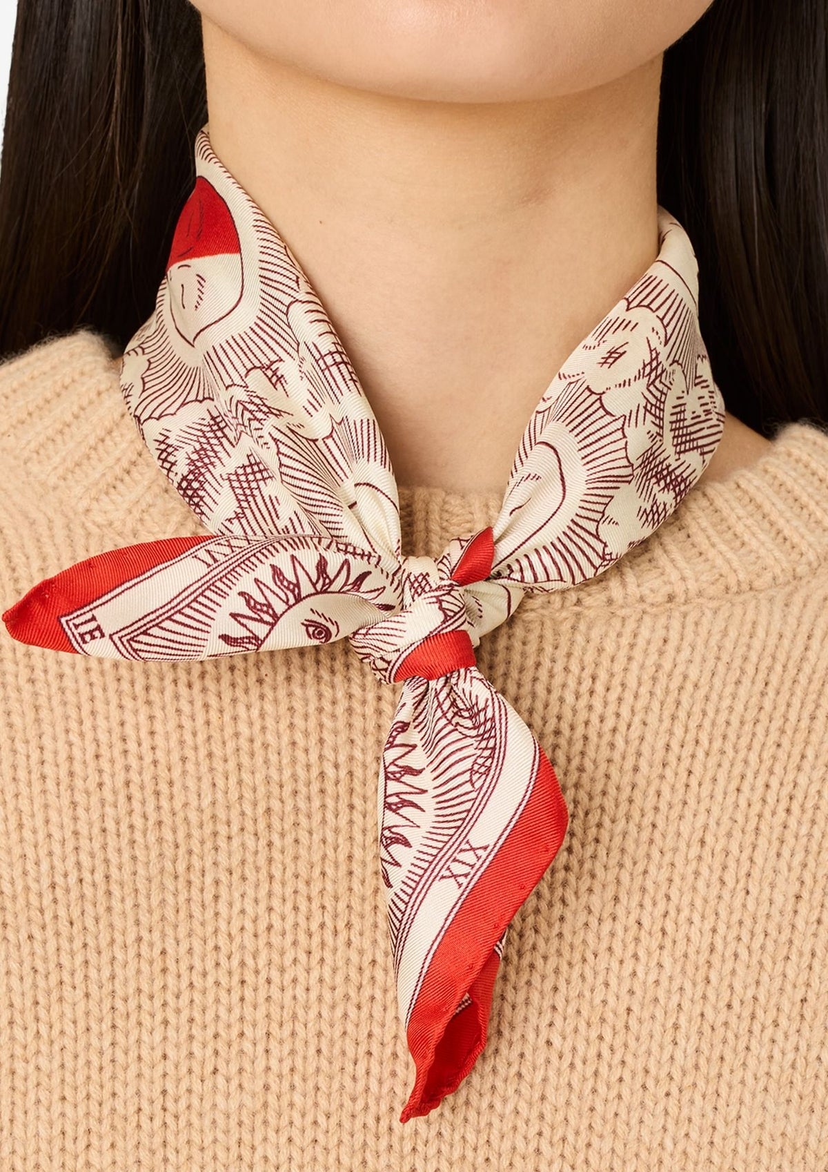 INOUI EDITIONS Eclipse 45 Square Scarf - Red