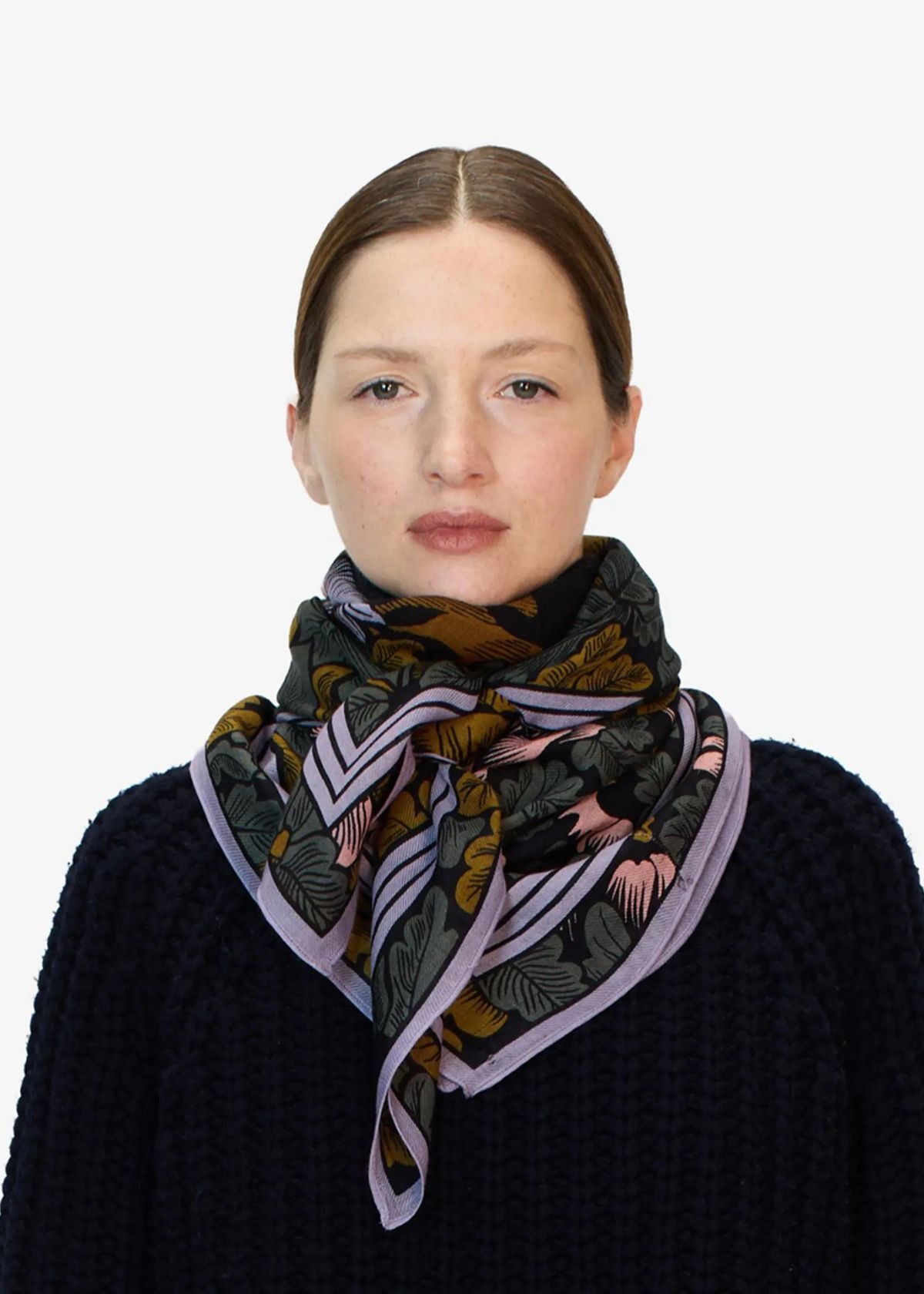 INOUI EDITIONS Panthere 100 Square Scarf - Golden Brown