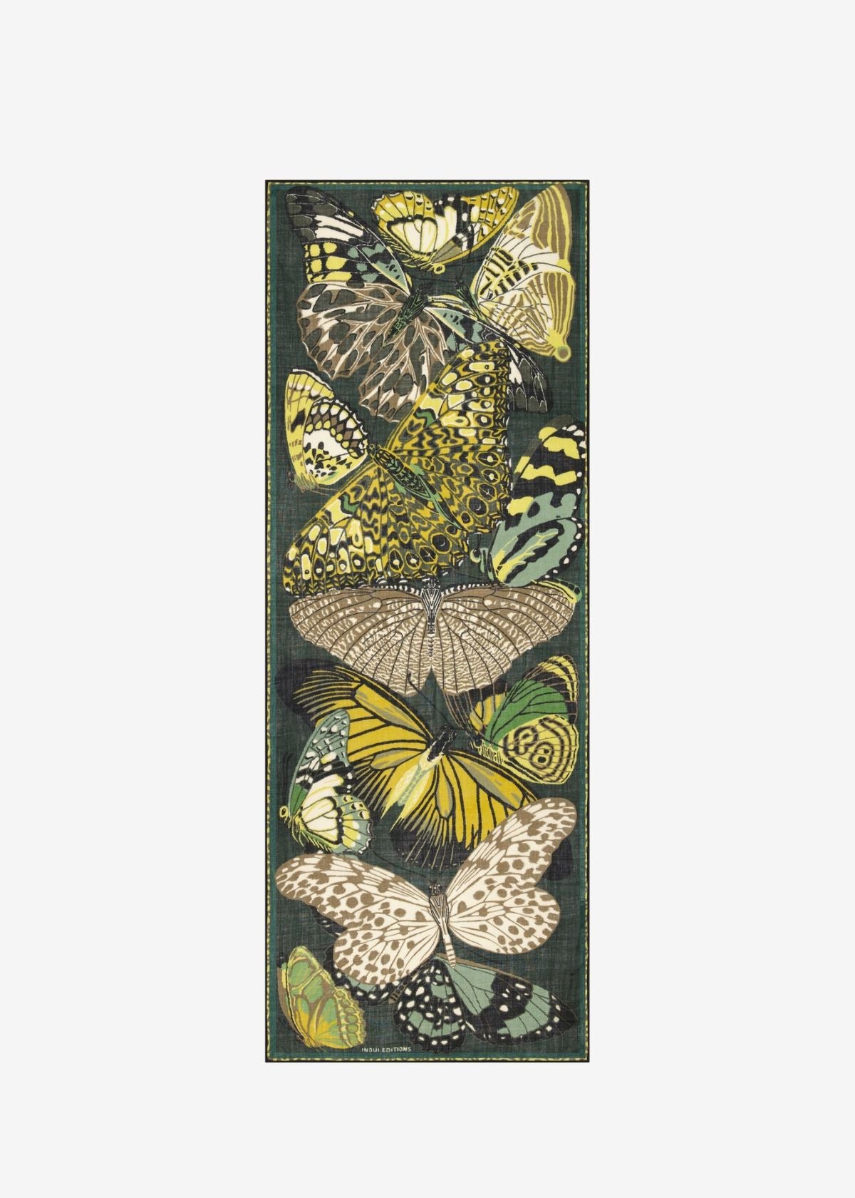INOUI EDITIONS Papillons 70 Rectangle Scarf - Emerald