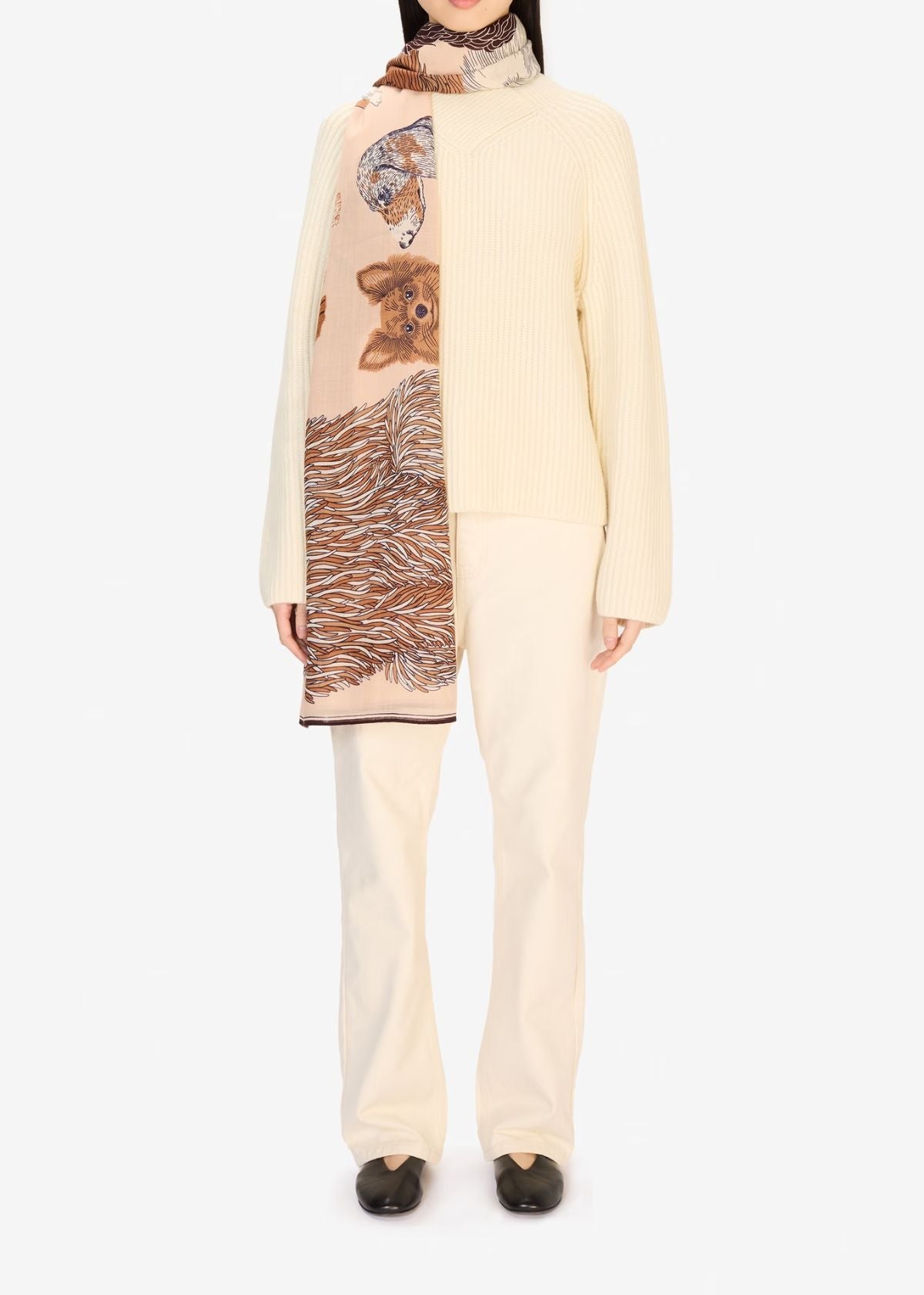 INOUI EDITIONS Toutou 100 Rectangle Scarf - Nude
