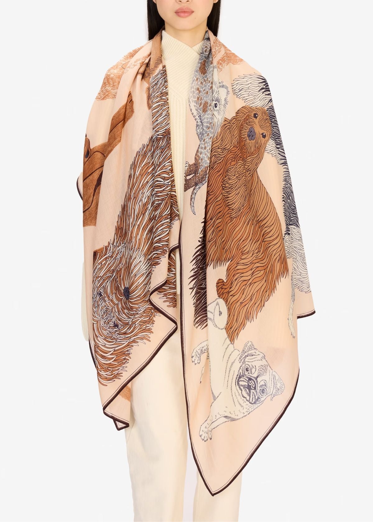 INOUI EDITIONS Toutou 100 Rectangle Scarf - Nude