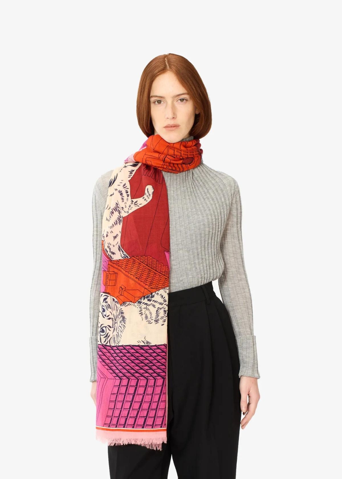 INOUI EDITIONS Tokyo 70 Scarf - Fuchsia