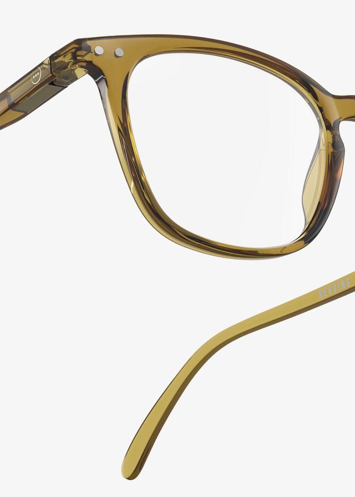 IZIPIZI Trapezium Shaped Reading Glasses #E in Golden Green