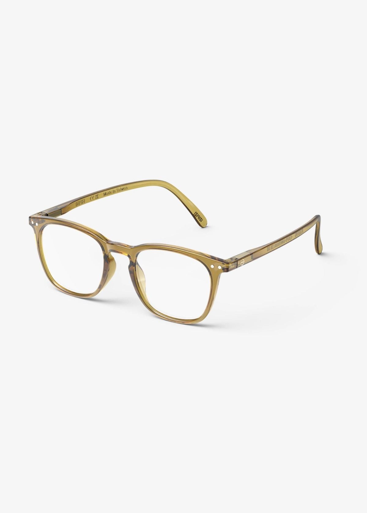 IZIPIZI Trapezium Shaped Reading Glasses #E in Golden Green