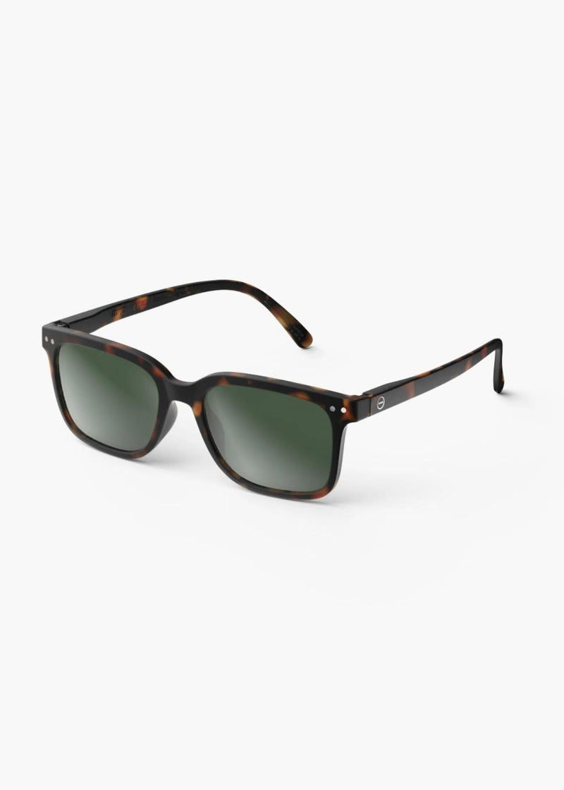 IZIPIZI #L Tortoise Sunglasses with Green Lenses