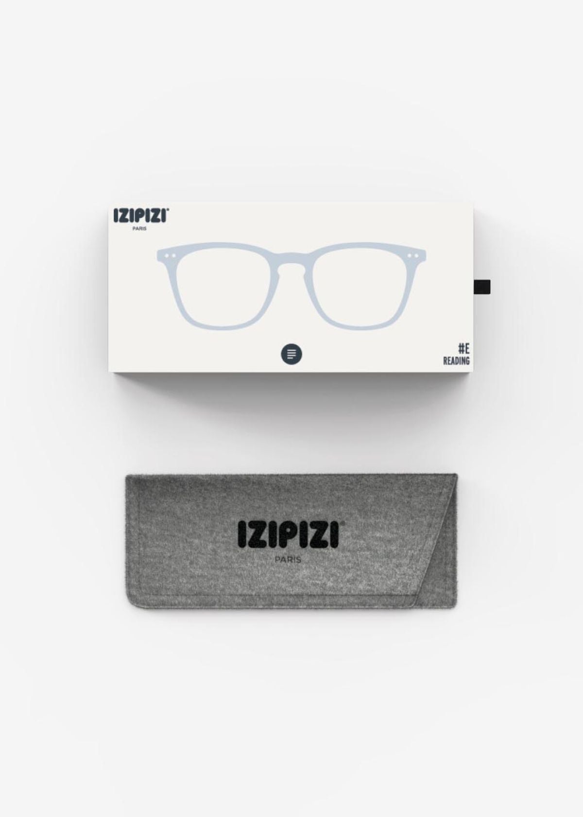 IZIPIZI Trapezium Shaped Reading Glasses #E in Frozen Blue