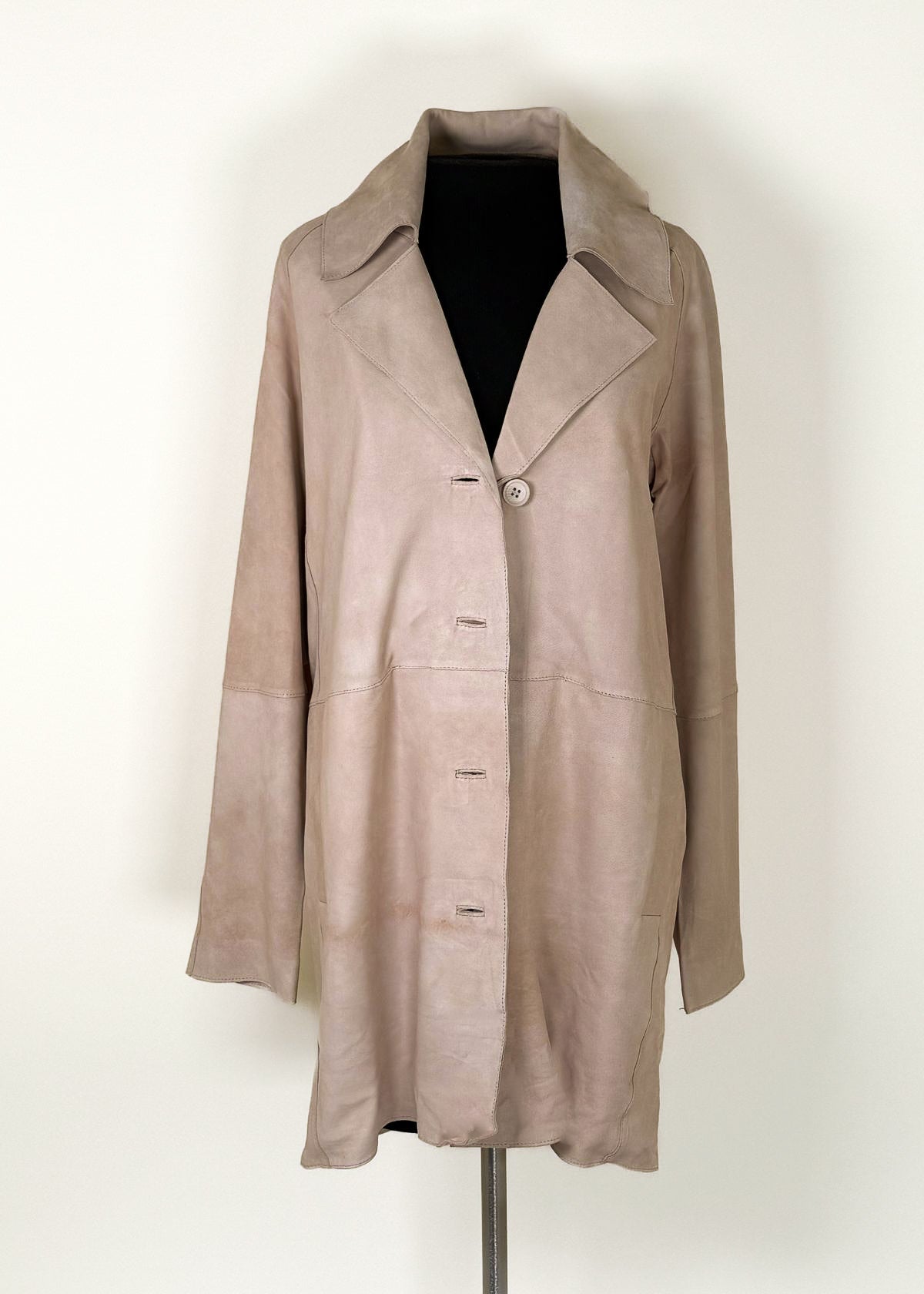 JAKETT Diana Washed Suede Car Coat - Beechwood
