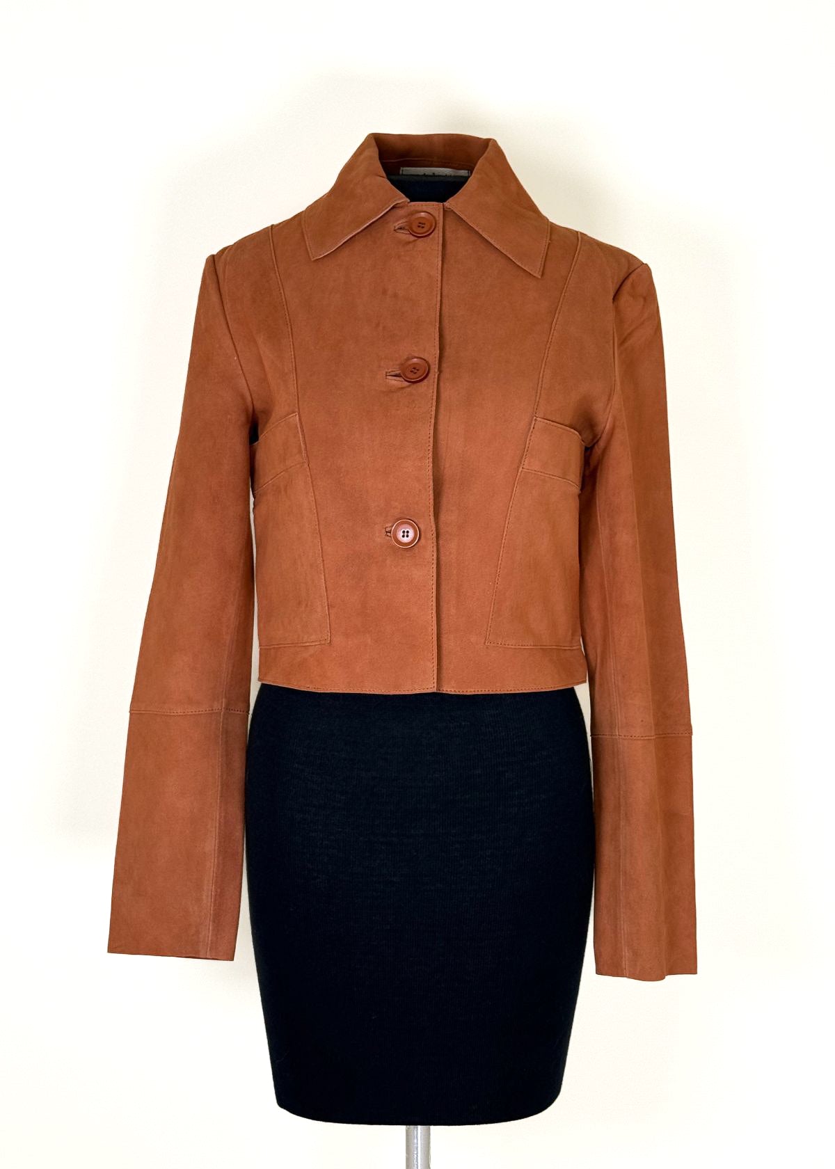JAKETT Simona Washed Suede Jacket - Cognac
