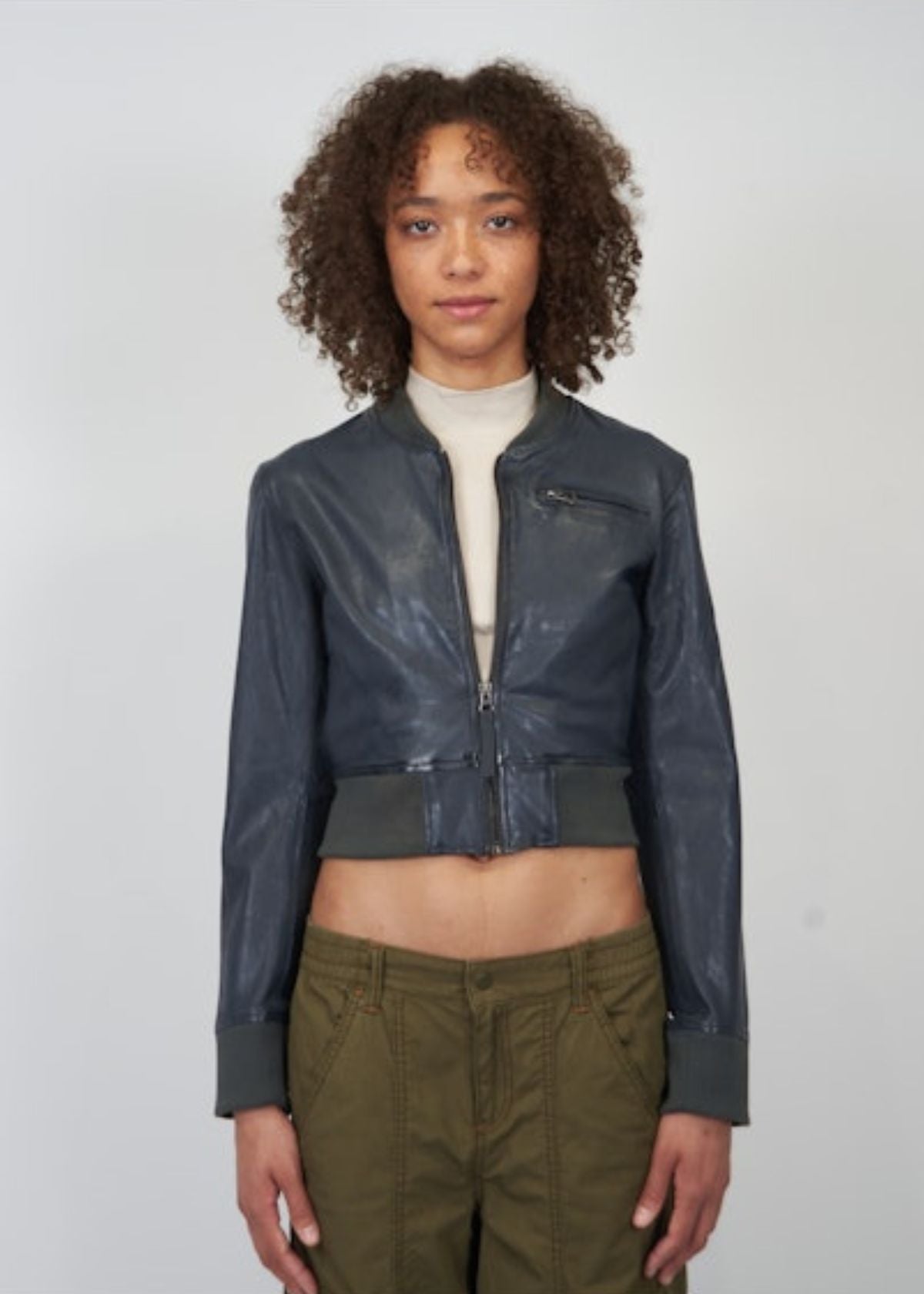 JAKETT Collins Stonewash Leather Jacket - Slate