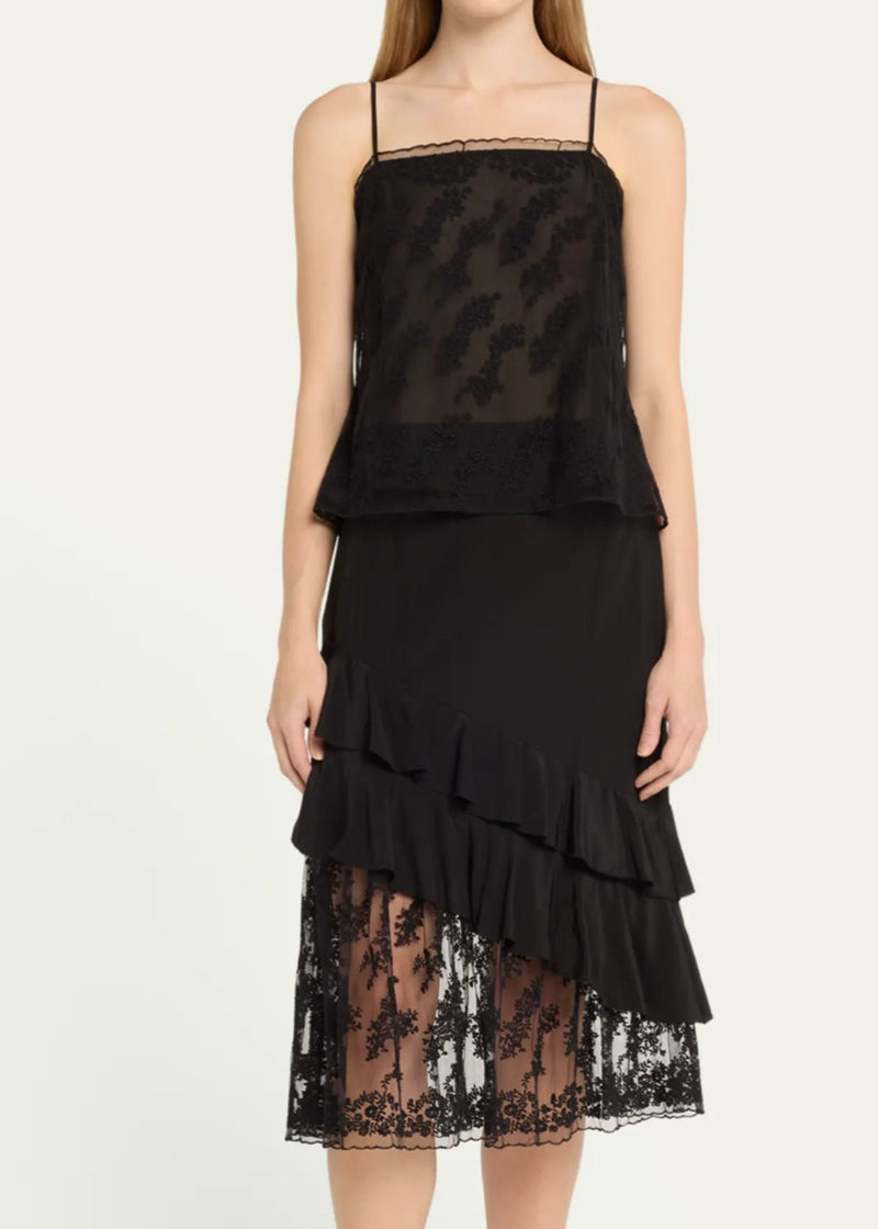 JASON WU Embroidered Lace Tulle Cami - Black