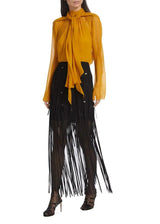 JASON WU COLLECTION Tie Neck Chiffon Top - Mustard