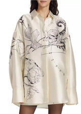 JASON WU COLLECTION Oversized Floral Satin Shirt