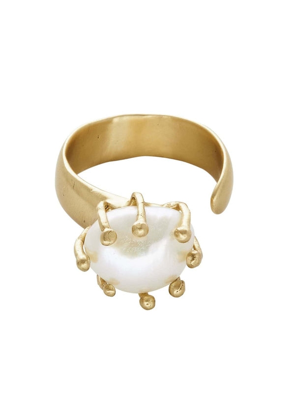 JULIE COHN DESIGN Pearl Bronze Solitaire Adjustable Ring
