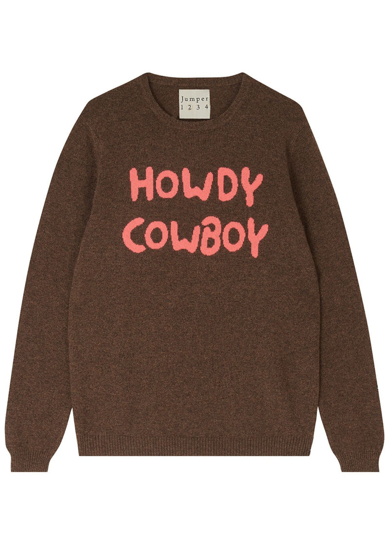 JUMPER 1234 Howdy Cowboy Sweater - Brown