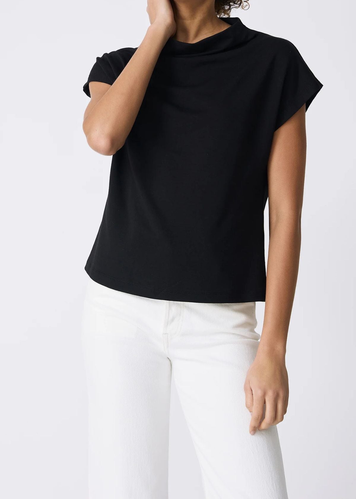 KAL RIEMAN Luca Cowl Neck Top - Black