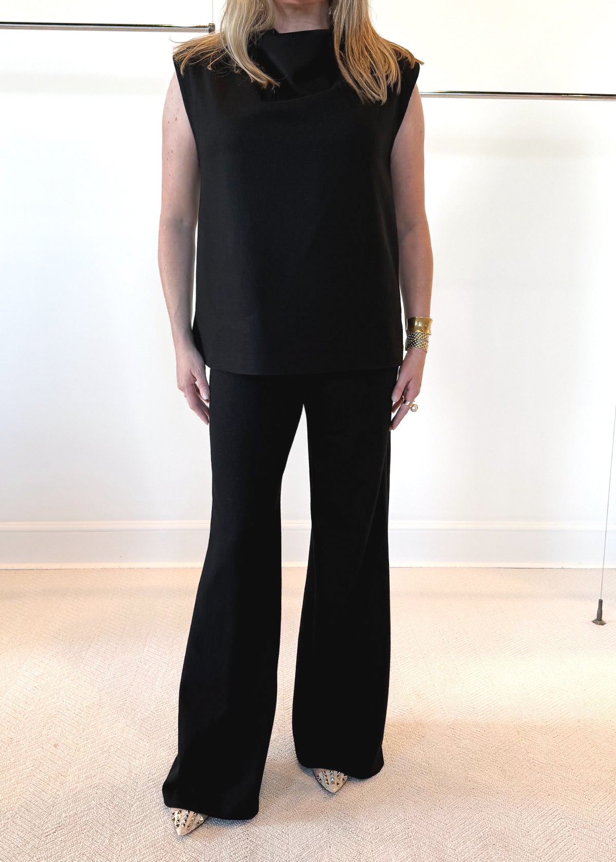 KAL RIEMAN Arla Drape Top - Black