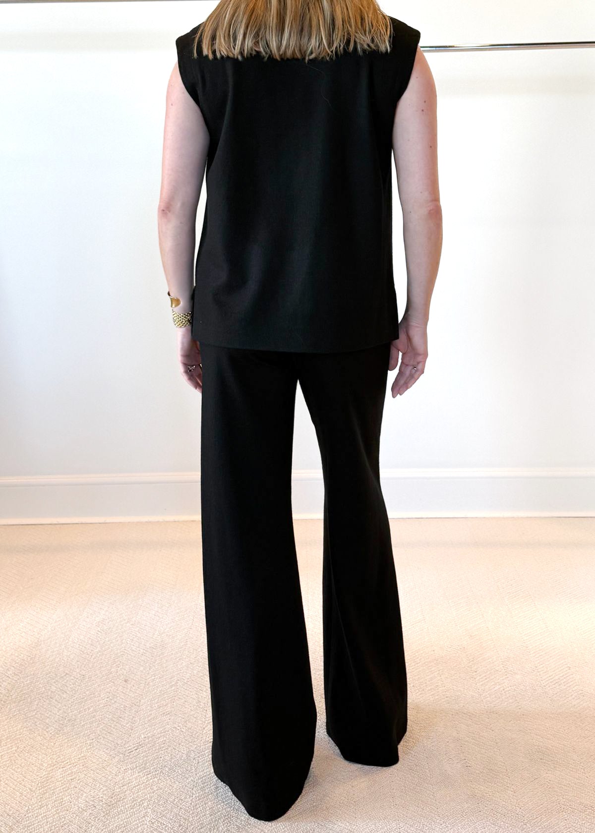 KAL RIEMAN Felted Jersey Wide Leg Pant - Black