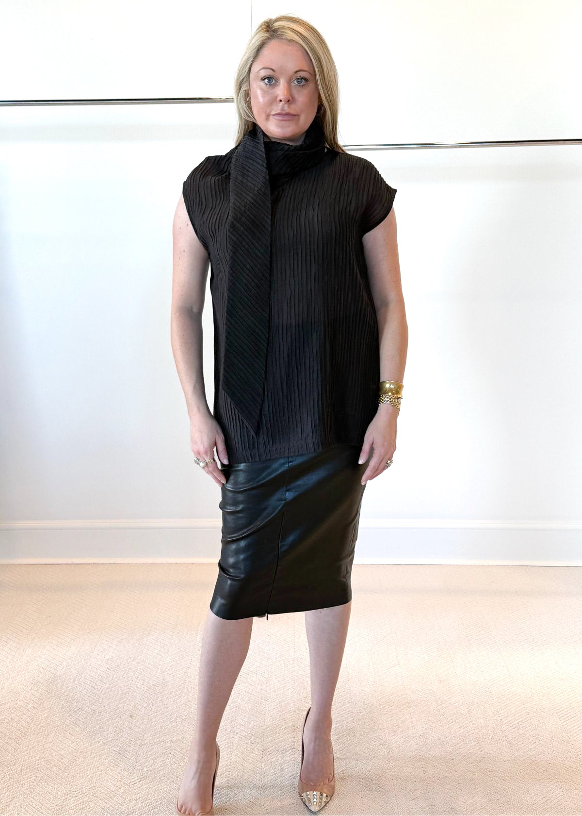KAL RIEMAN Claudia Scarf Neck Tunic - Black