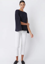 KAL RIEMAN Jolene Cape Top - Navy Stripe