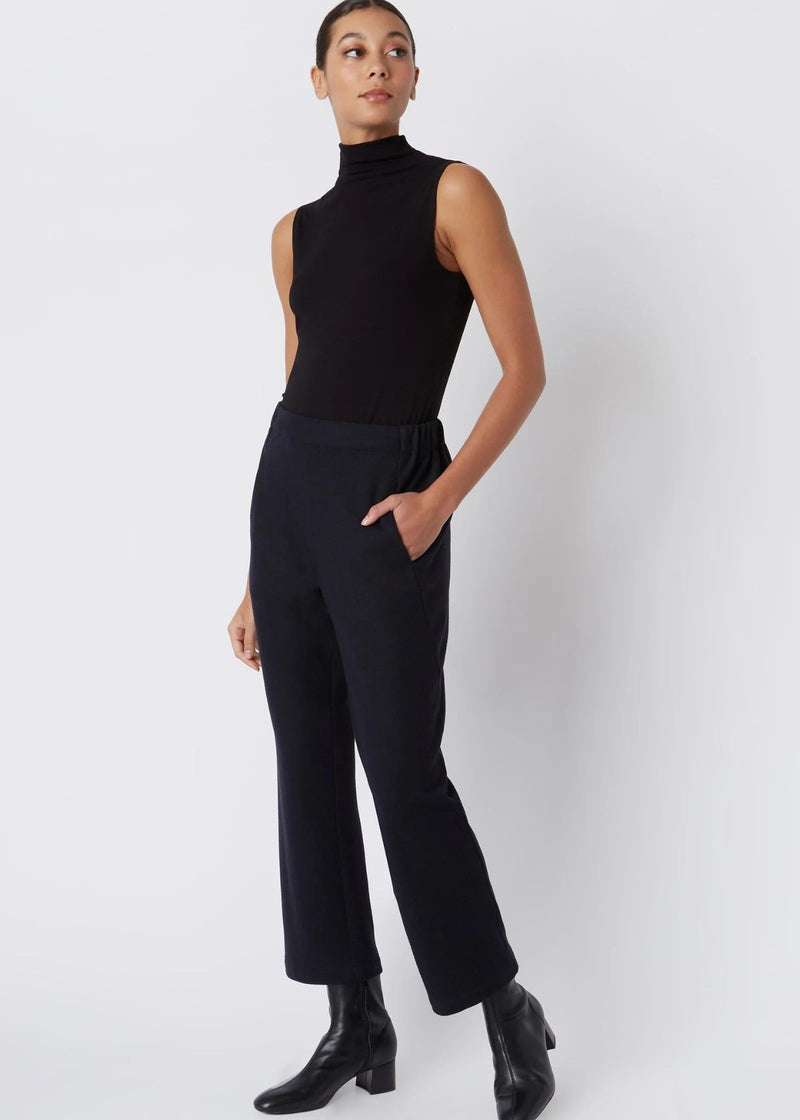 KAL RIEMAN Felted Jersey Angle Seam Crop Pant - Midnight