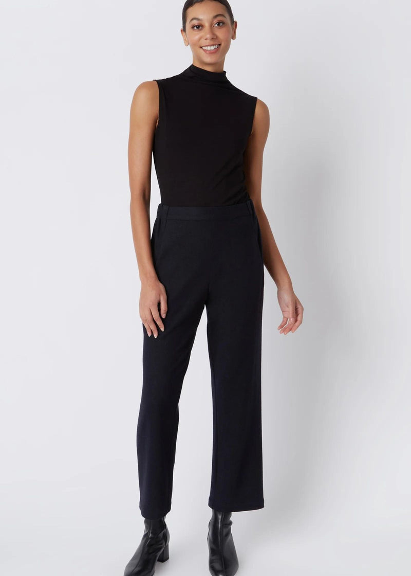 KAL RIEMAN Felted Jersey Angle Seam Crop Pant - Midnight