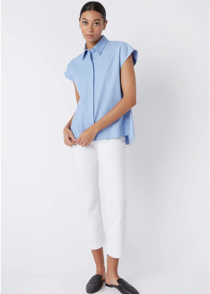 KAL RIEMAN Jane Cap Sleeve Top - Blue