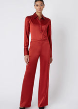 KAL RIEMAN Classic Silk Pant - Rust