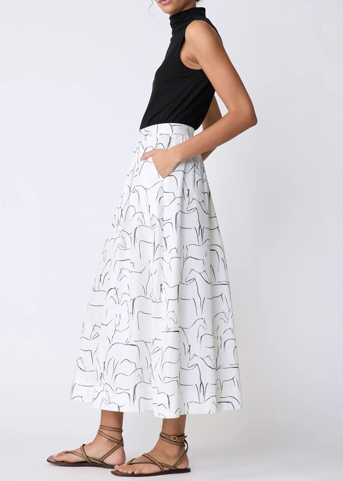 KAL RIEMAN Sadie Skirt - Horse Print