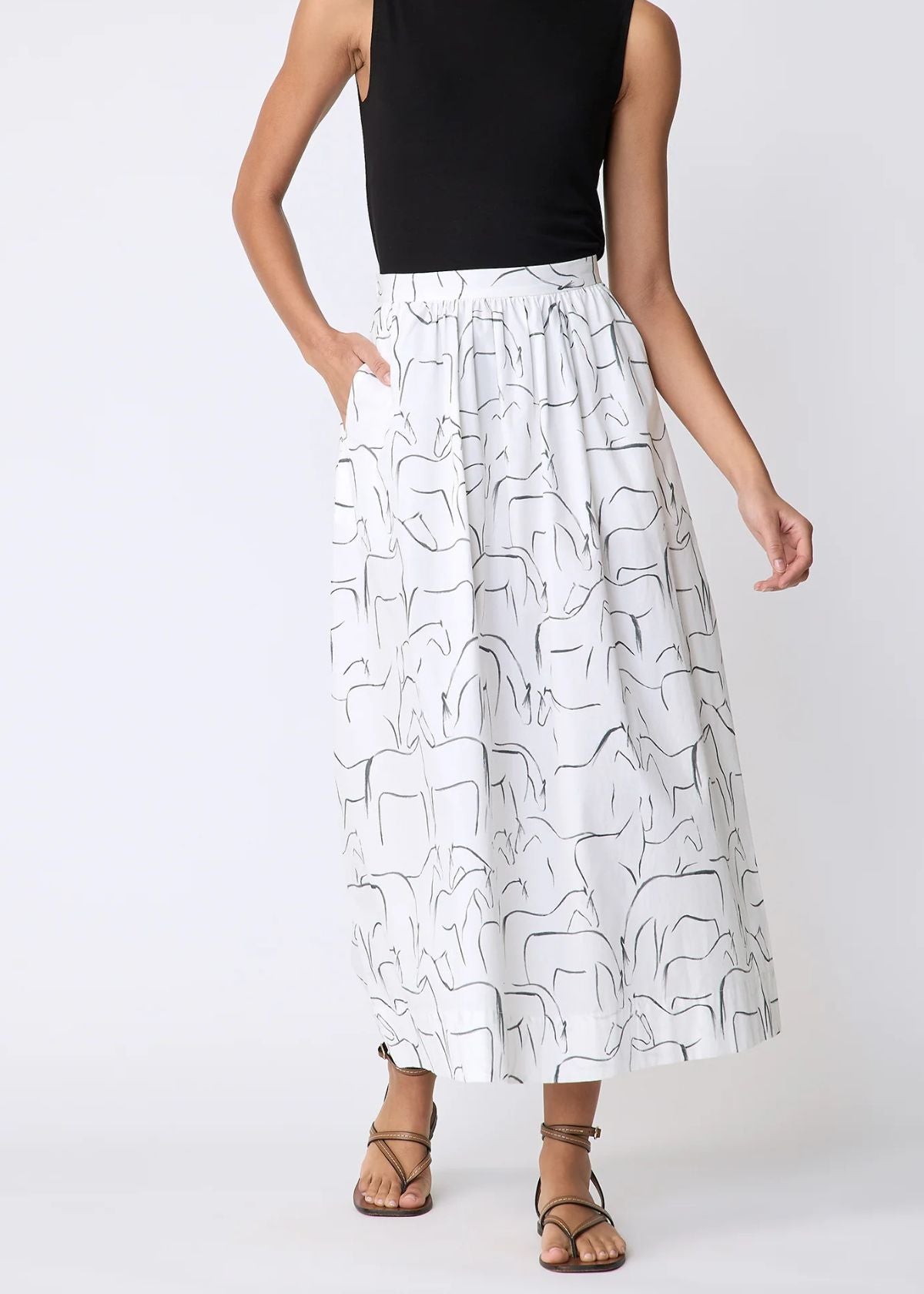 KAL RIEMAN Sadie Skirt - Horse Print