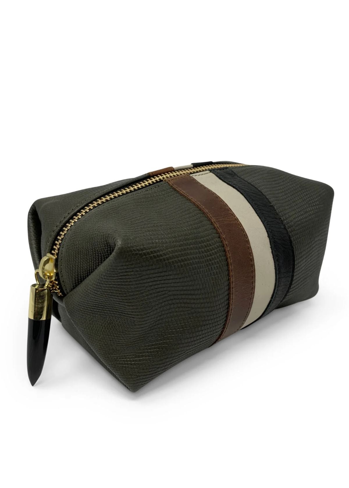 KEMPTON & CO. Olive Petite Lizard Cosmetic Case