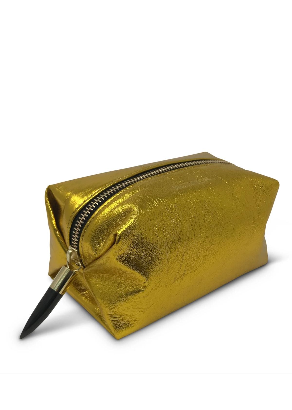 KEMPTON & CO. Yellow Foil Lambskin Cosmetic Case