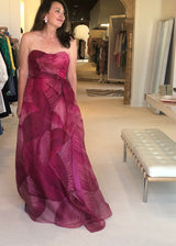 KEVAN HALL Peony Bustier Gown - Ruby