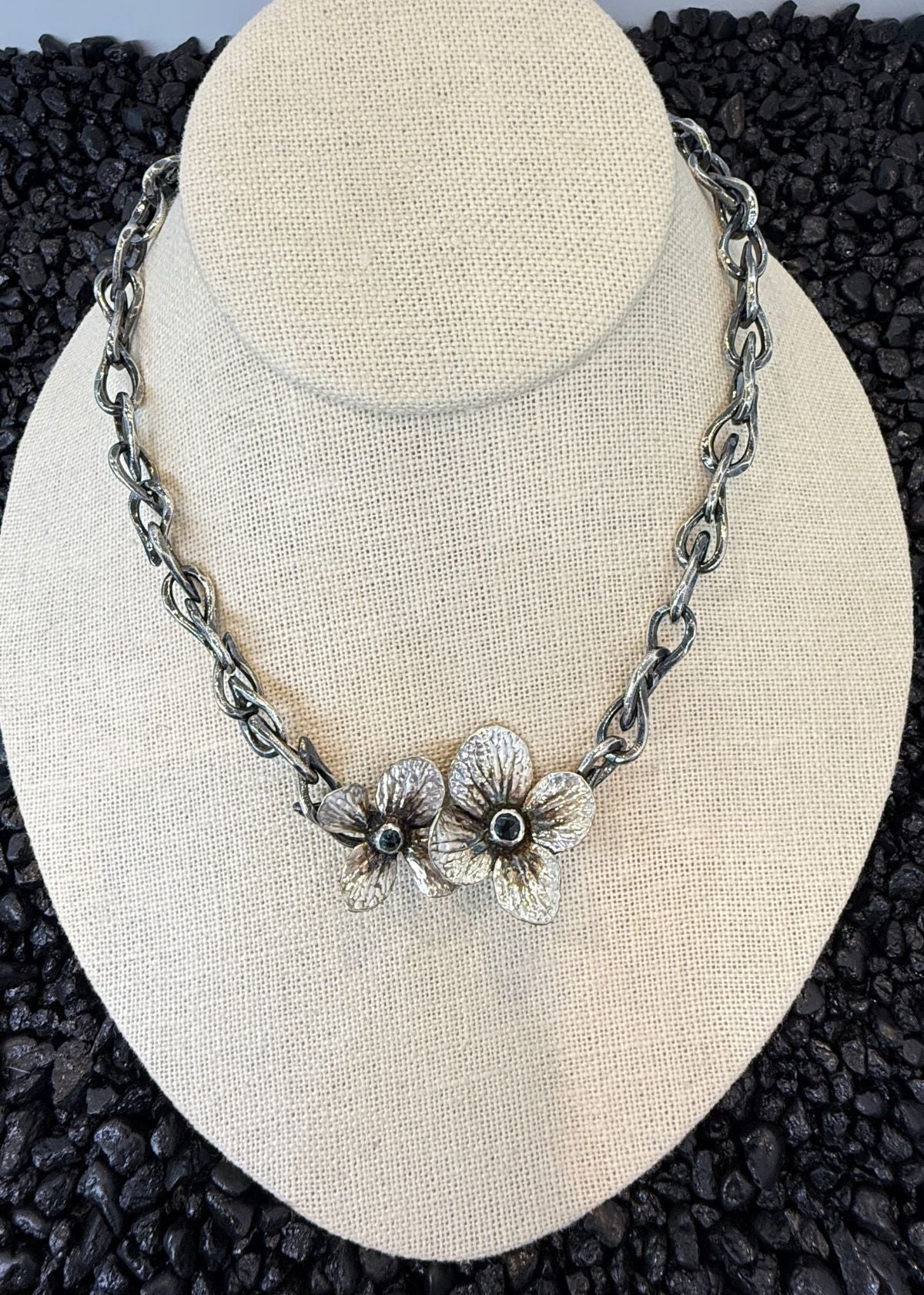 KRISTI HYDE London Blue Topaz Hydrangea Necklace