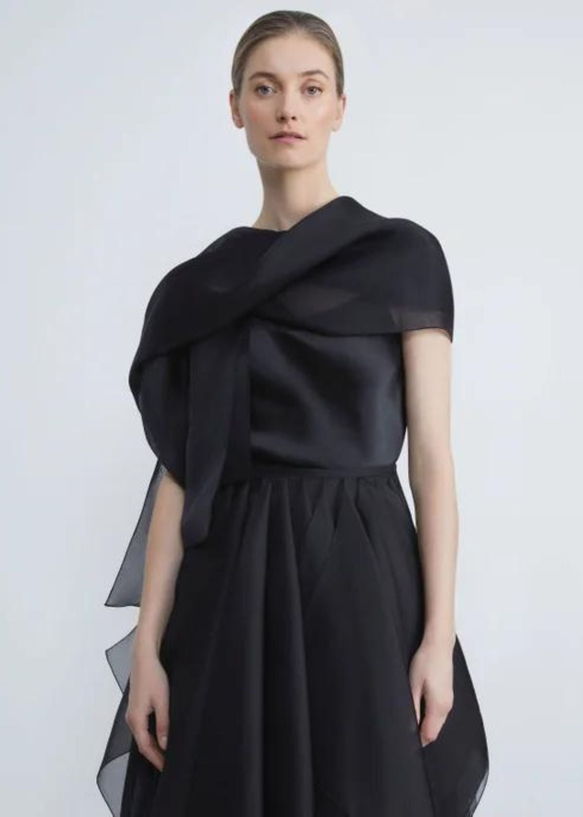 LAFAYETTE 148 Silk Organza Stole - Black