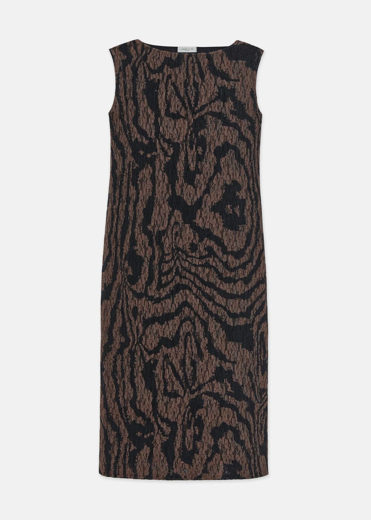 LAFAYETTE 148 Wood Grooves Print Lace Plissé Dress