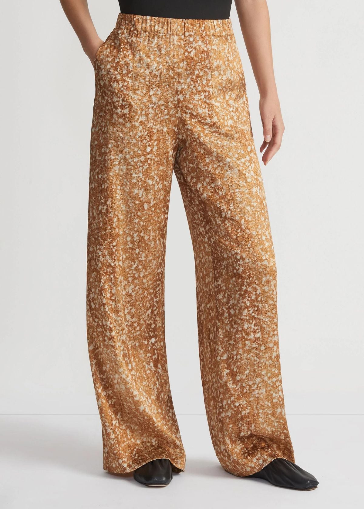 LAFAYETTE 148 Floating Leaves Print Textured Riverside Pant