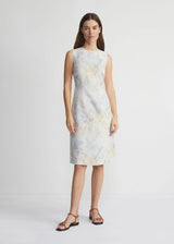 LAFAYETTE 148 Eco Fern Warp Print Linen Sheath Dress