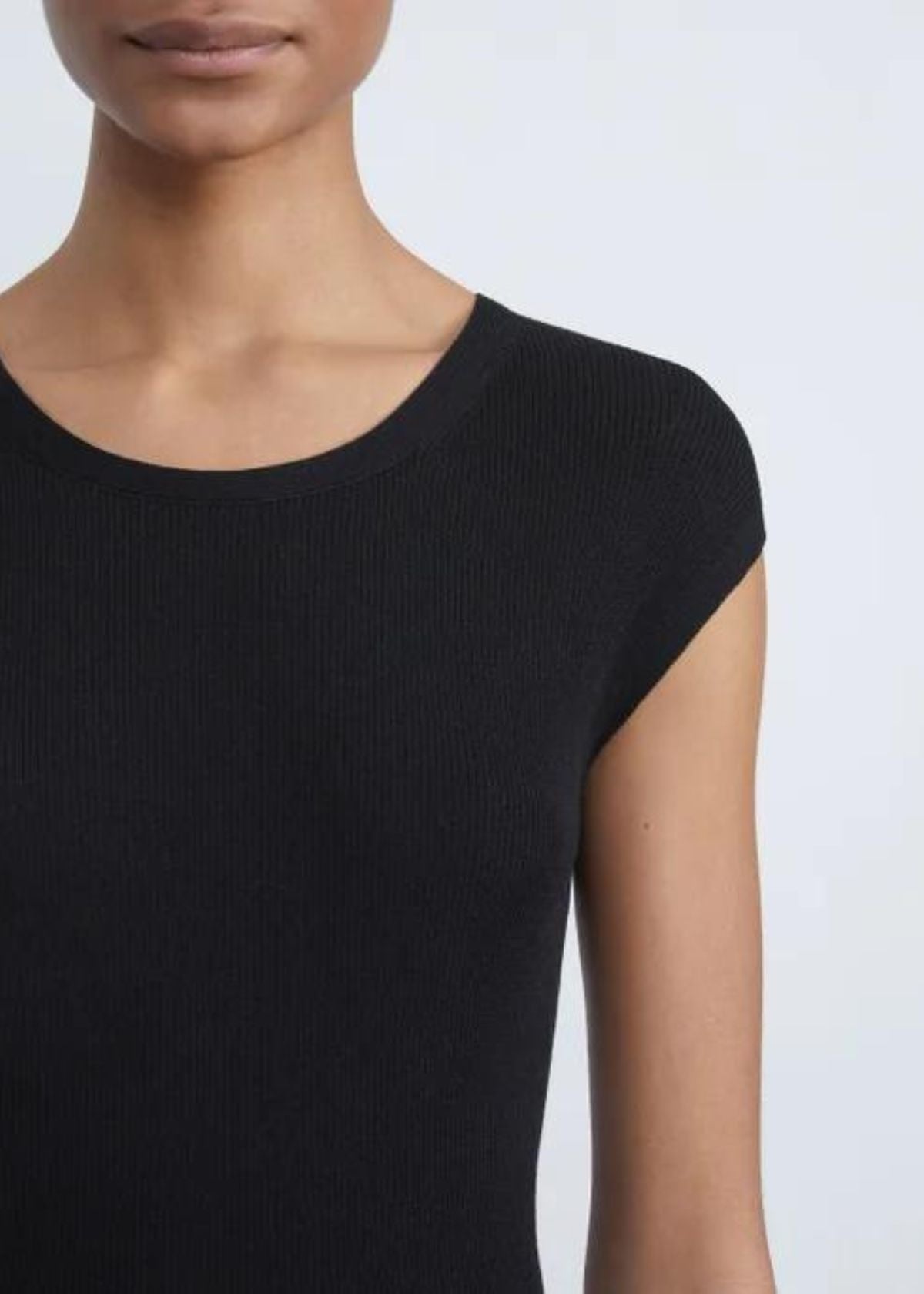 LAFAYETTE 148 Voile Cap Sleeve Top - Black