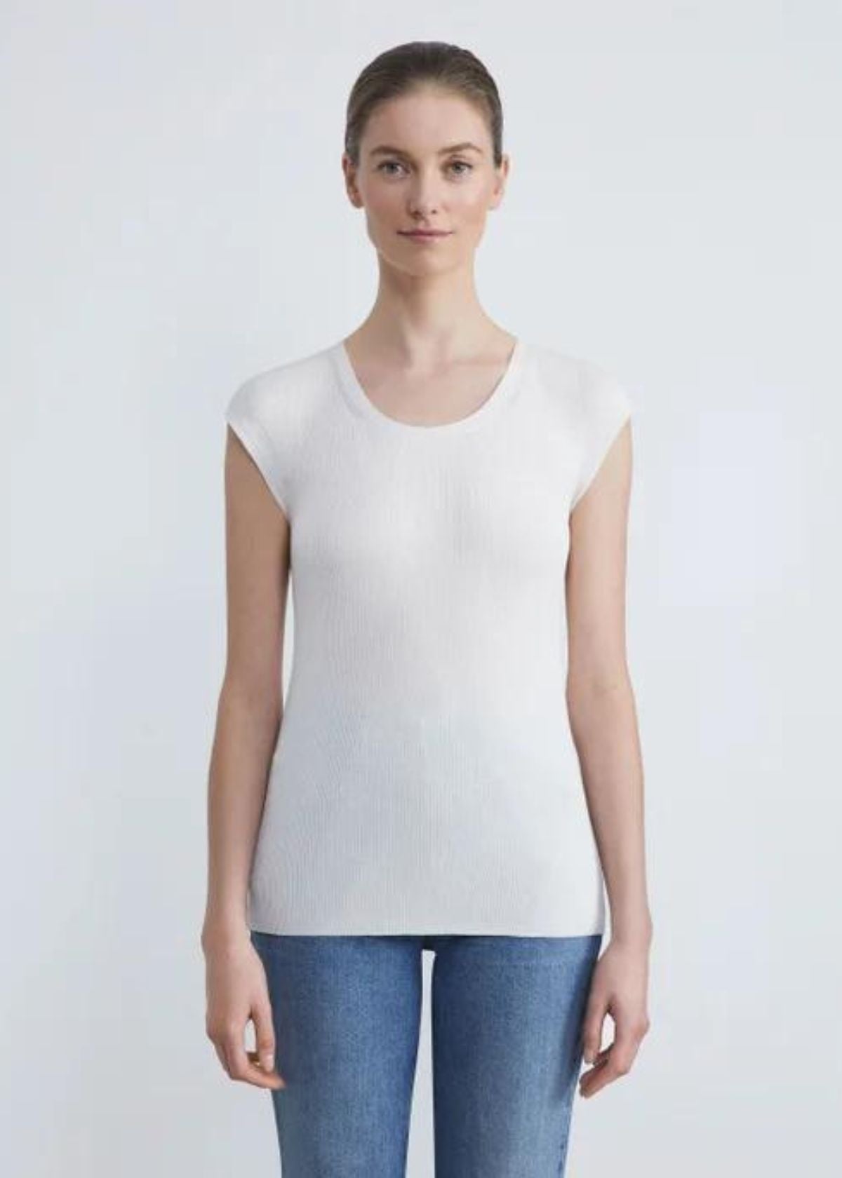 LAFAYETTE 148 Voile Cap Sleeve Top - Cloud