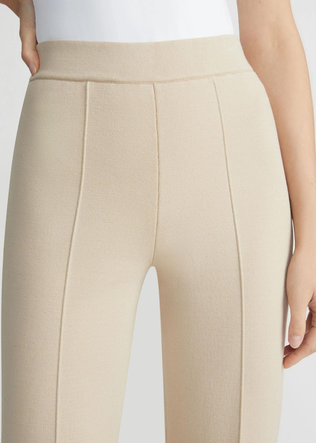 LAFAYETTE 148 Foley Flared Knit Pant - Plaster