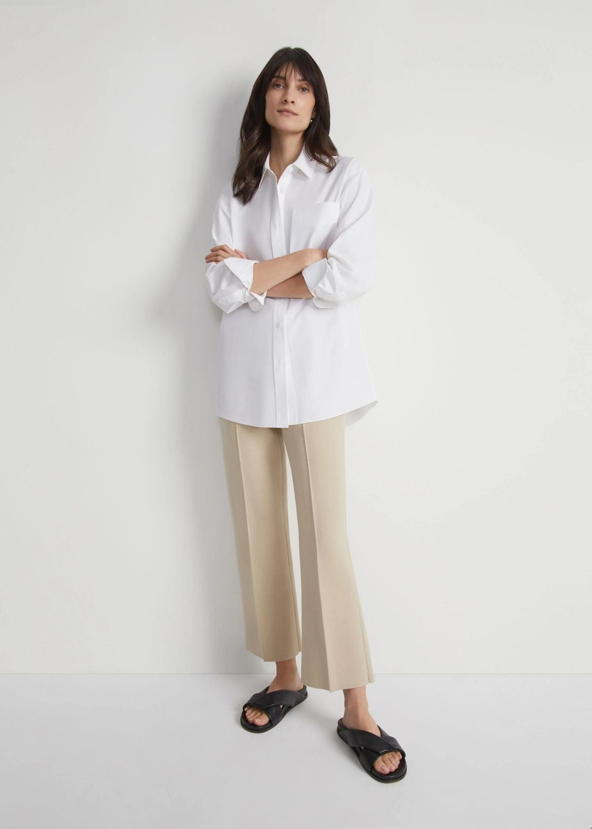 LAFAYETTE 148 Foley Flared Knit Pant - Plaster