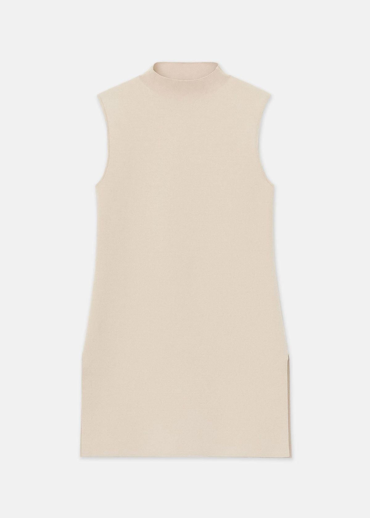 LAFAYETTE 148 Responsible Matte Crepe Mock Neck Tunic - Plaster