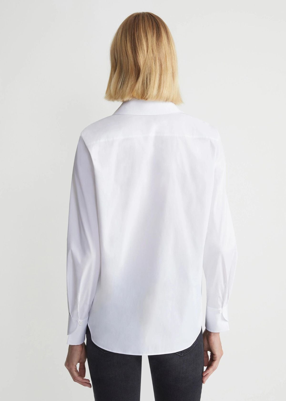 LAFAYETTE 148 Wright Shirt in Italian Stretch Cotton - White