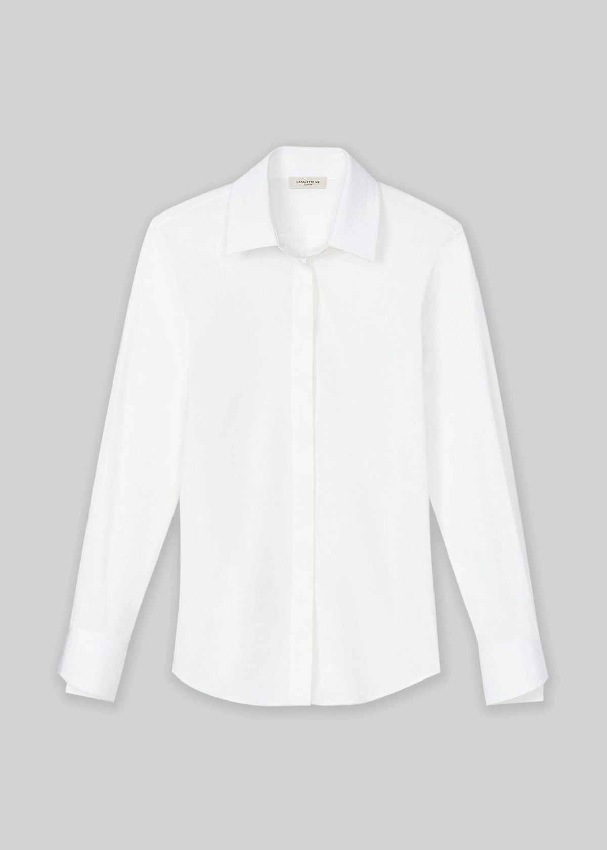 LAFAYETTE 148 Wright Shirt in Italian Stretch Cotton - White