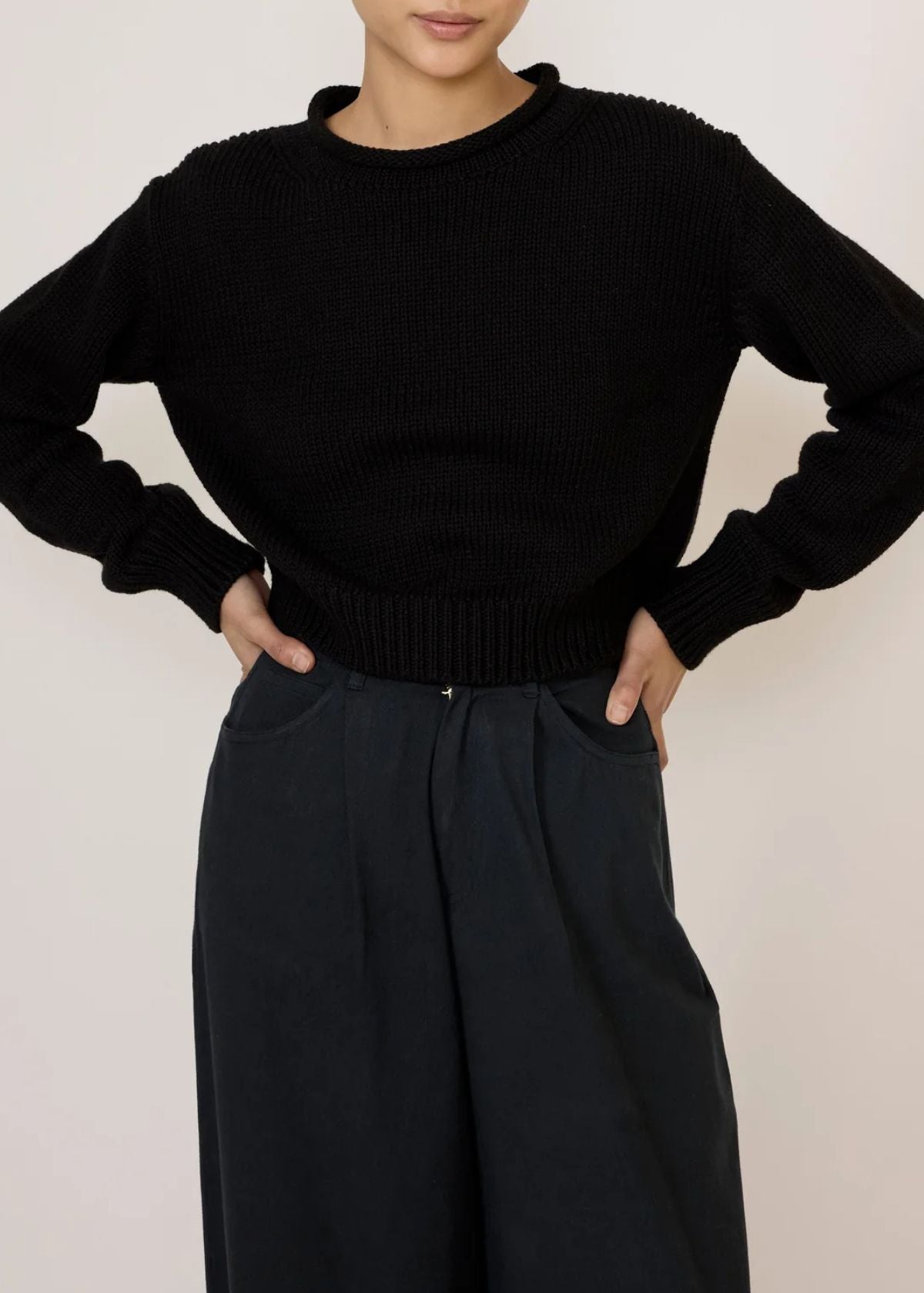 LAUDE THE LABEL Mare Rolled Neck Sweater - Black