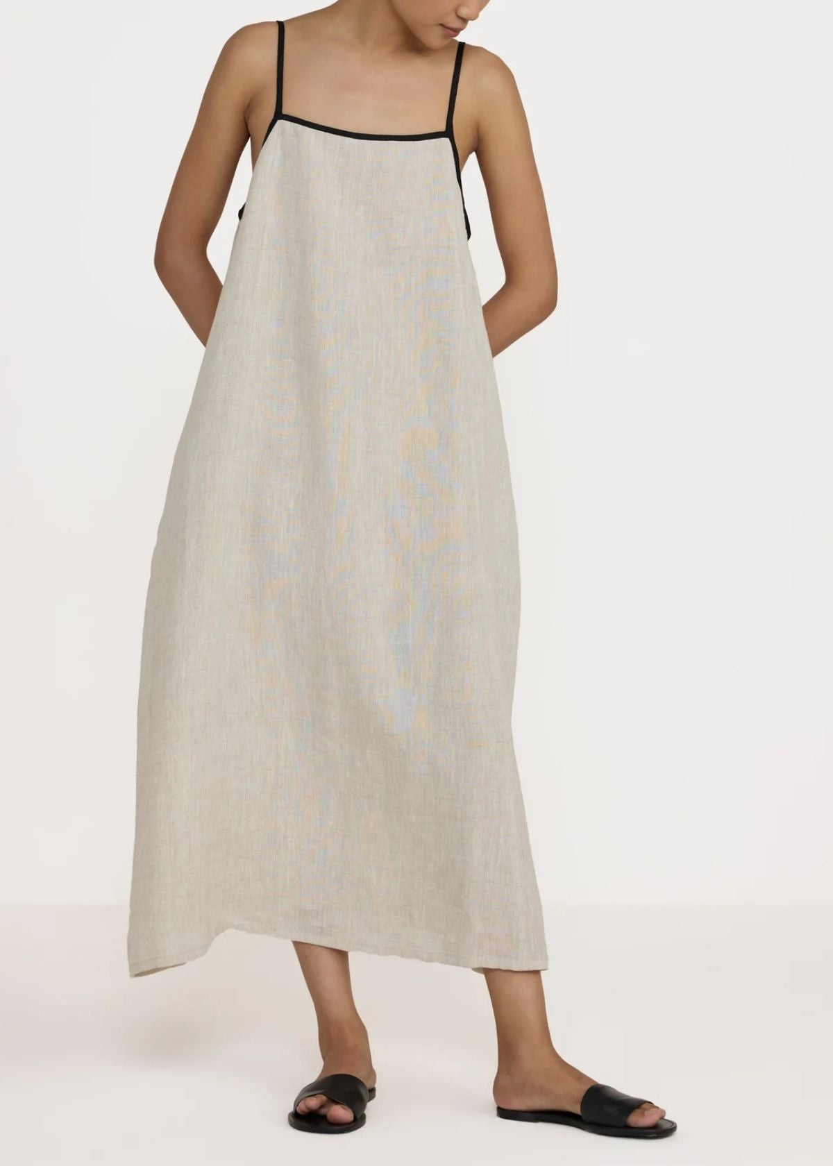 LAUDE THE LABEL Tie Back Slip Dress - Natural